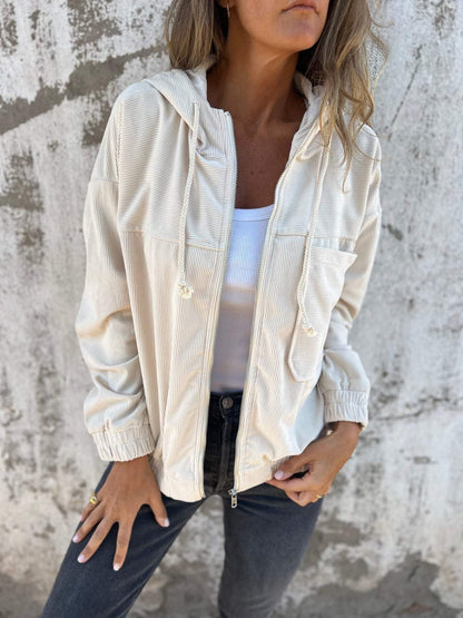 Stylische Damen-Fleecejacke mit Kapuze