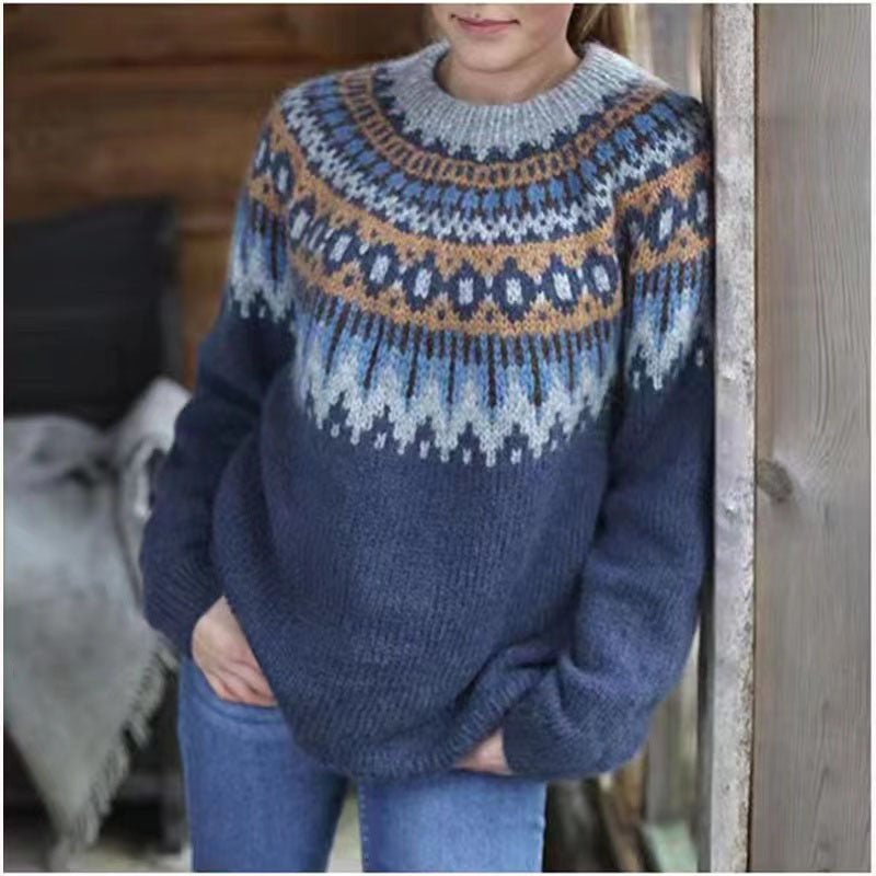 Damen Pullover Winter Trendig mit Motivdruck