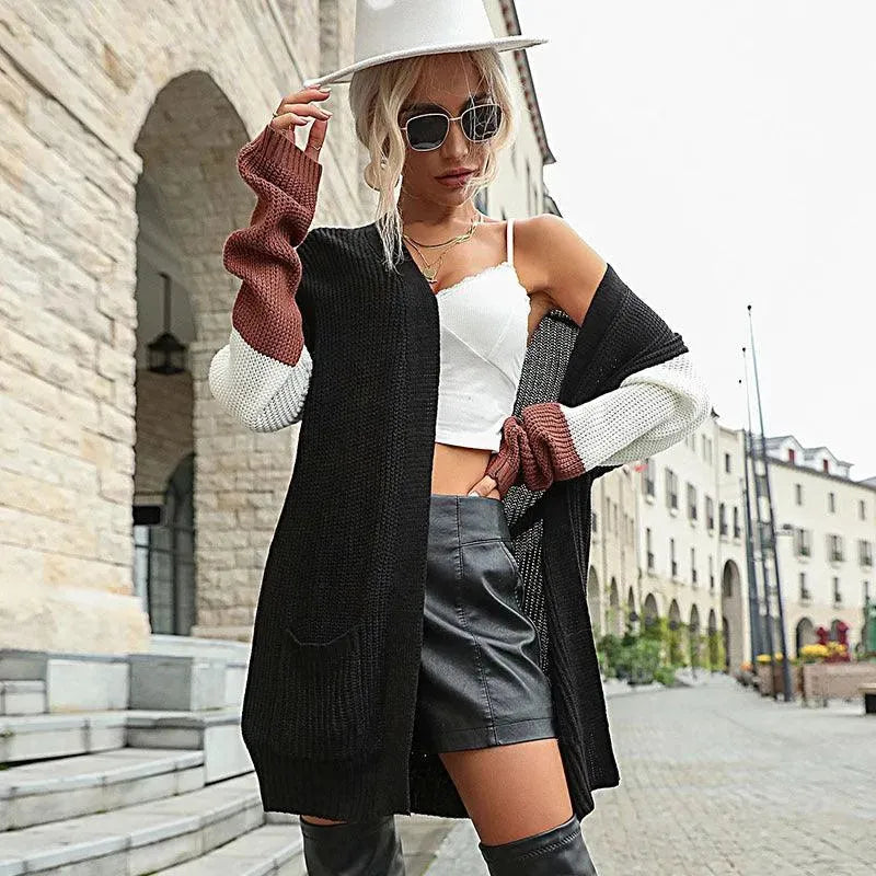 Damenschal Strickjacke Lang Pullover - IdealeKleiden