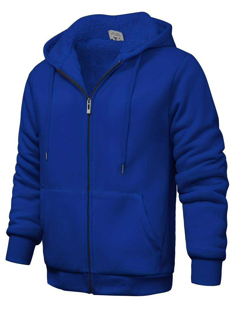 Einfarbig Kapuzenpullover modern Reißverschluss