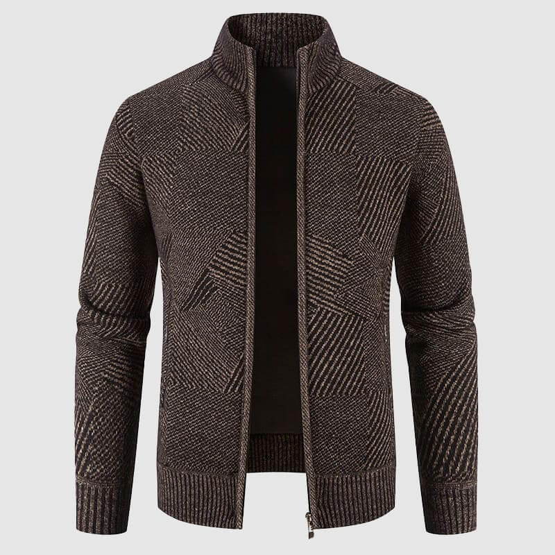 Stylische Herren Cardigan Jacke Geometrisches Muster