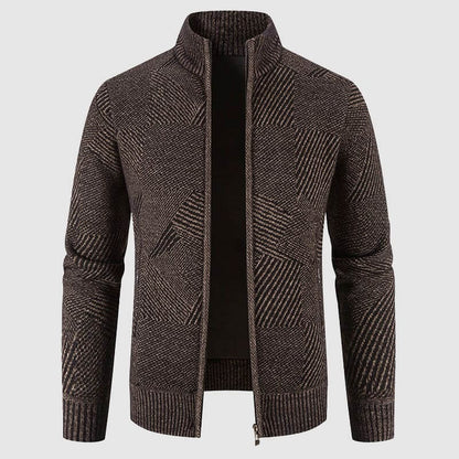 Stylische Herren Cardigan Jacke Geometrisches Muster