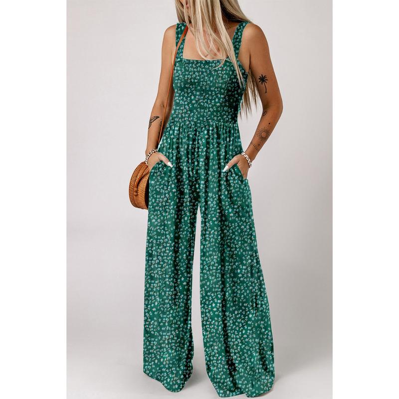Eleganter Damen-Jumpsuit Blumenmuster Sommer