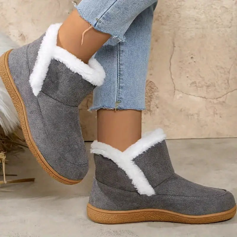 Damen Winterstiefel Plüschfell Warm