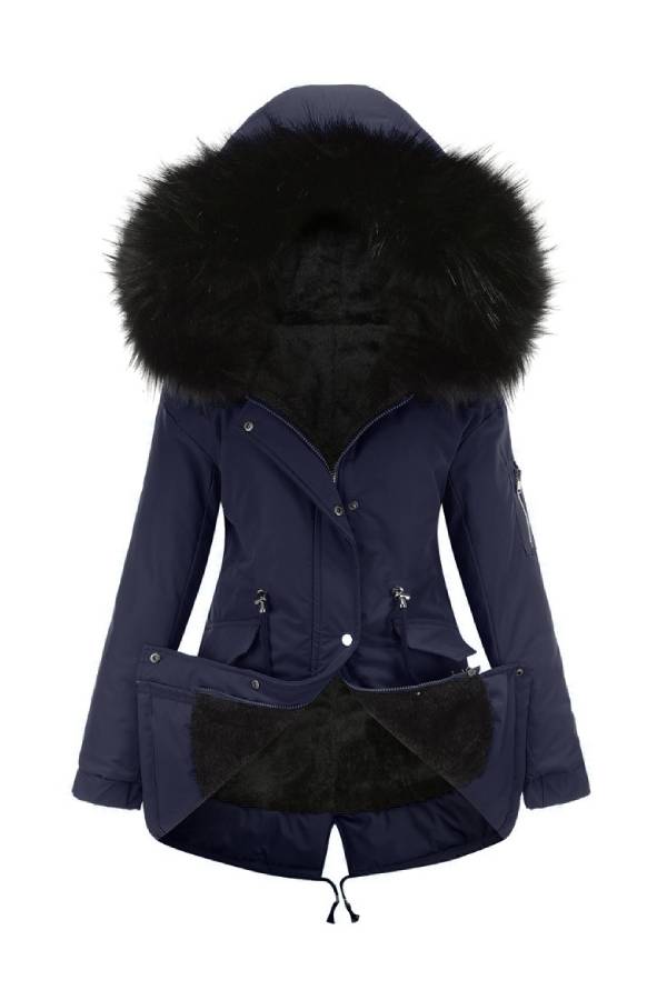 Wintermantel Damen Fleece Steppjacke Warm