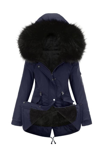 Wintermantel Damen Fleece Steppjacke Warm