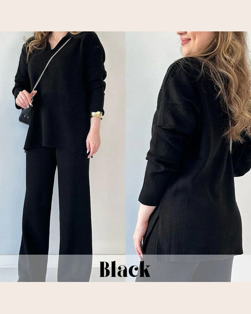Einfaches Kleid Strick Optik - IdealeKleiden