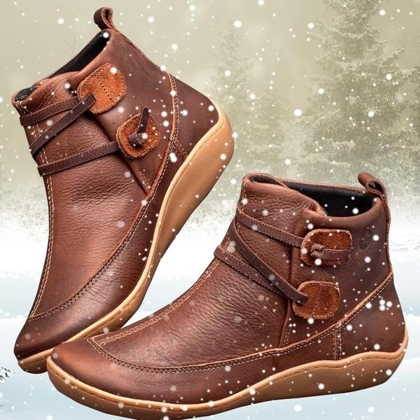 Elegante Damenstiefel Leder Warm