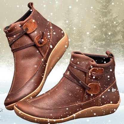 Elegante Damenstiefel Leder Warm