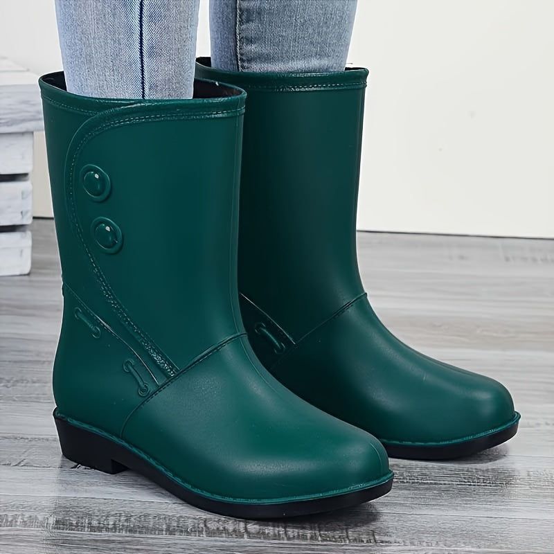 Damen Gummistiefel Wasserdicht Bequem Rutschfest