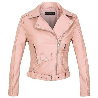 Mia - Luxus Lederjacke Damen Elegant Schwarz - IdealeKleiden