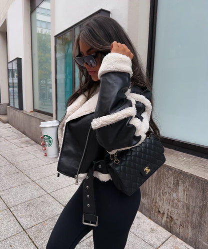 Teddy-Pelz-Tasche Schwarz Elegant - IdealeKleiden