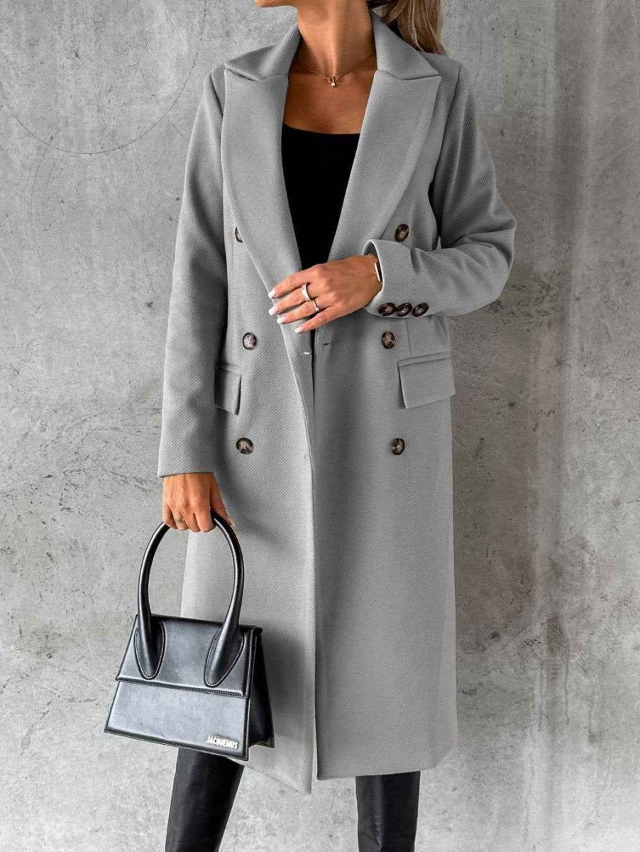 Schmale Trenchcoat Damen Lang Mantel