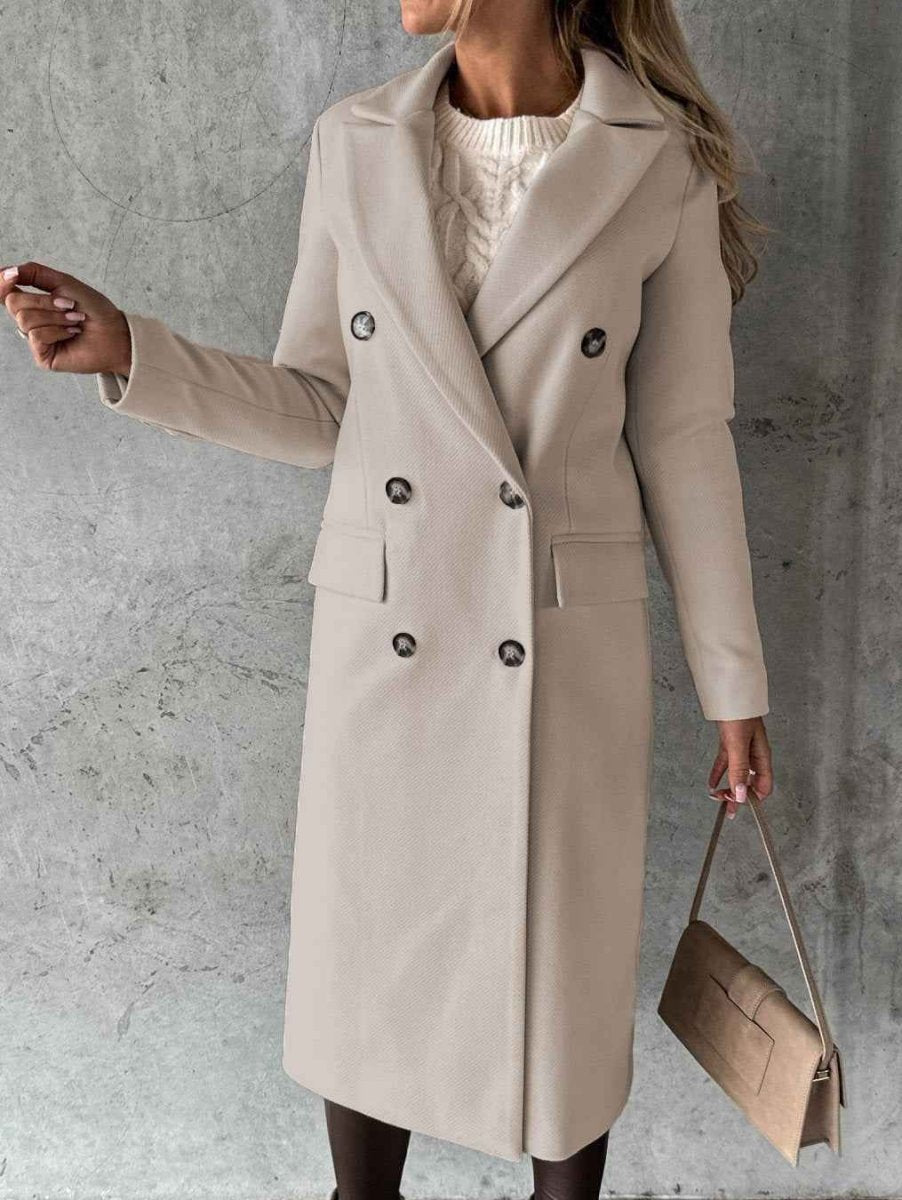 Schmale Trenchcoat Damen Lang Mantel - IdealeKleiden