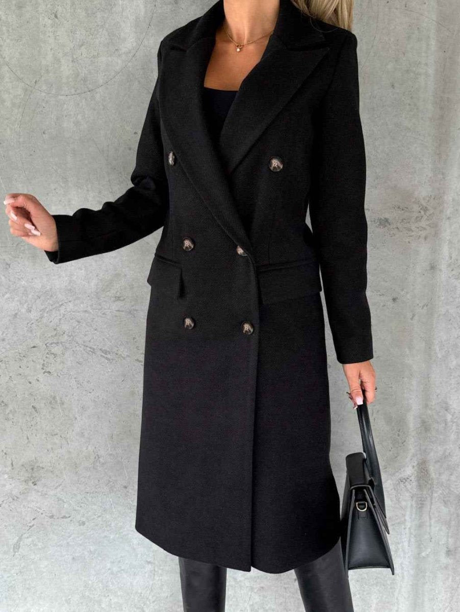 Schmale Trenchcoat Damen Lang Mantel