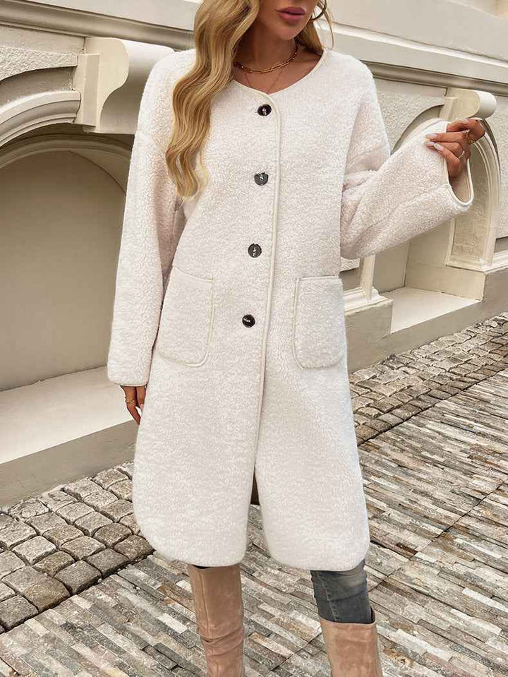 Damen Fleecejacke Lang Warm - IdealeKleiden