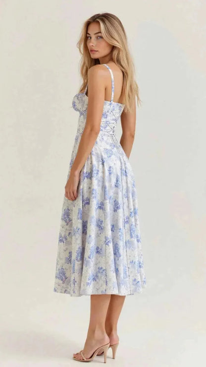Romantisches Frauenkleid Blumenmuster Chic