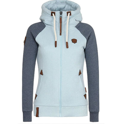Damen Streetwear Weste Kapuze Reißverschluss Langarm