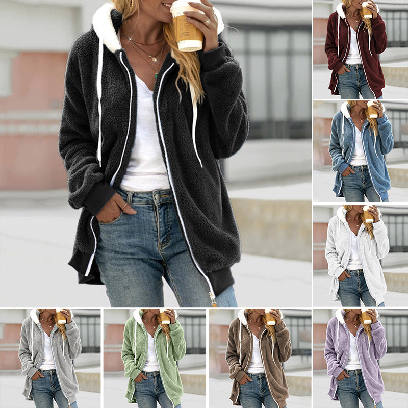 Damen Zip Jacke Herbst Winter - IdealeKleiden