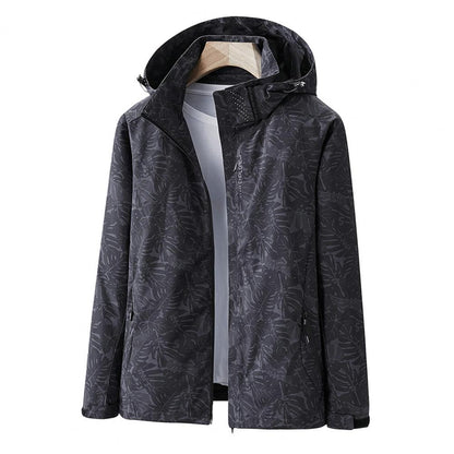 Wasserdichte Damenjacke Leicht mit Kapuze Blumenmuster