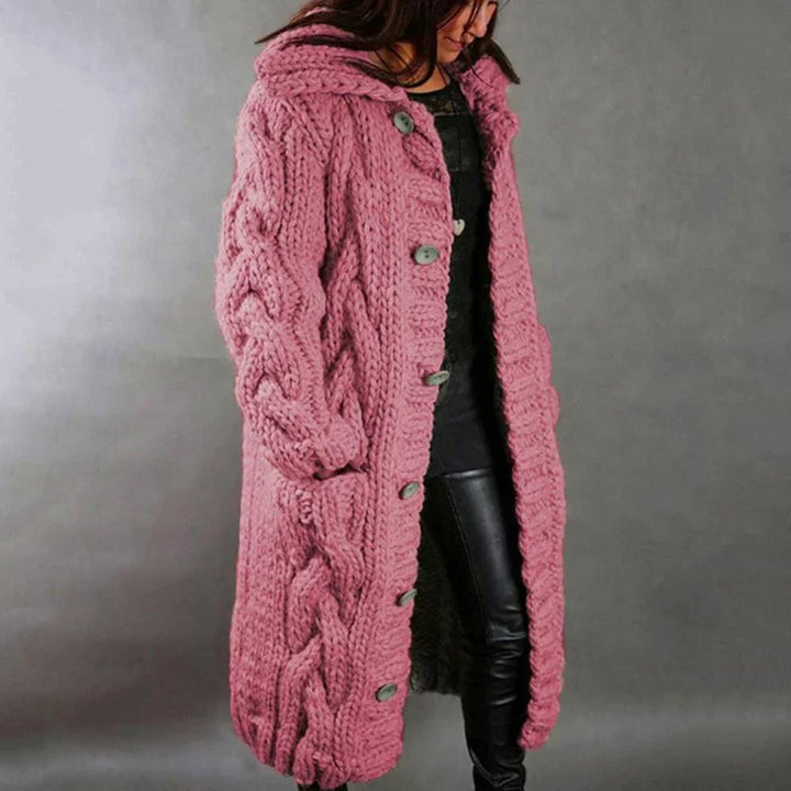 Damen Strickcardigan Lang Warm Winter