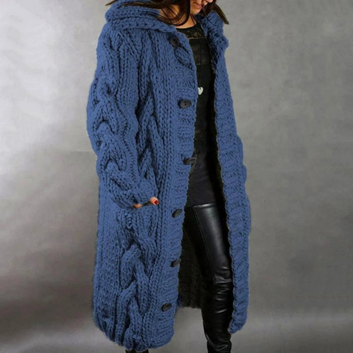 Damen Strickcardigan Lang Warm Winter - IdealeKleiden