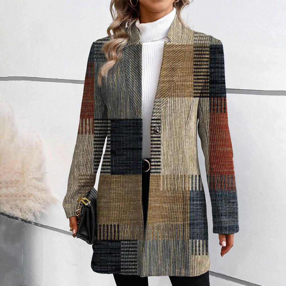 Farbenfroher Damenblazer mit Blumenmuster