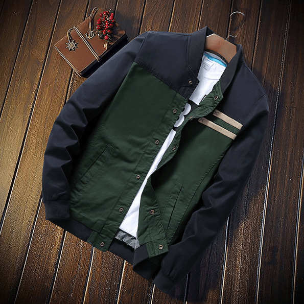 Herren Bomberjacke Sportlich Streifen
