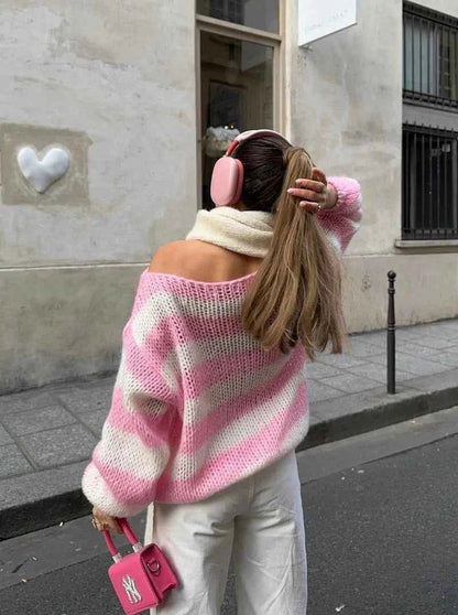 Streifenpullover Frauen Modern
