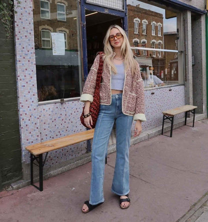 Gewämmter Parka mit Nieten Patches