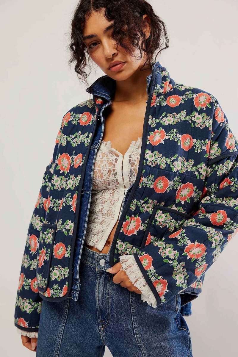Gewämmter Parka mit Nieten Patches