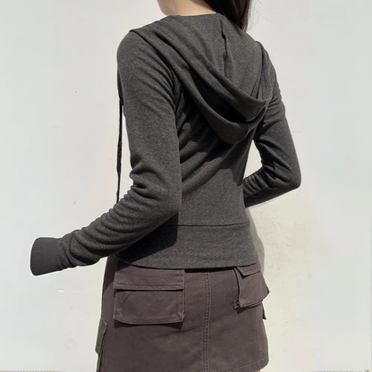 Stylisches Sweatshirt Urban Chic Reißverschluss - IdealeKleiden