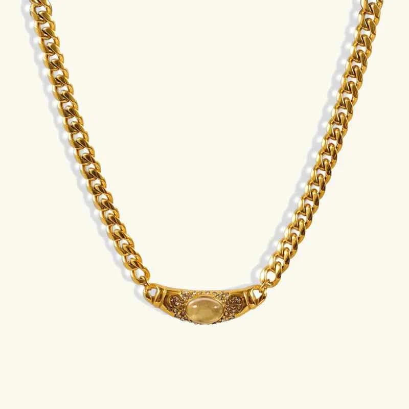 Edelstein-Halskette Gold 585 Glanz