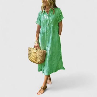 Damen Sommerkleid Streifen Look