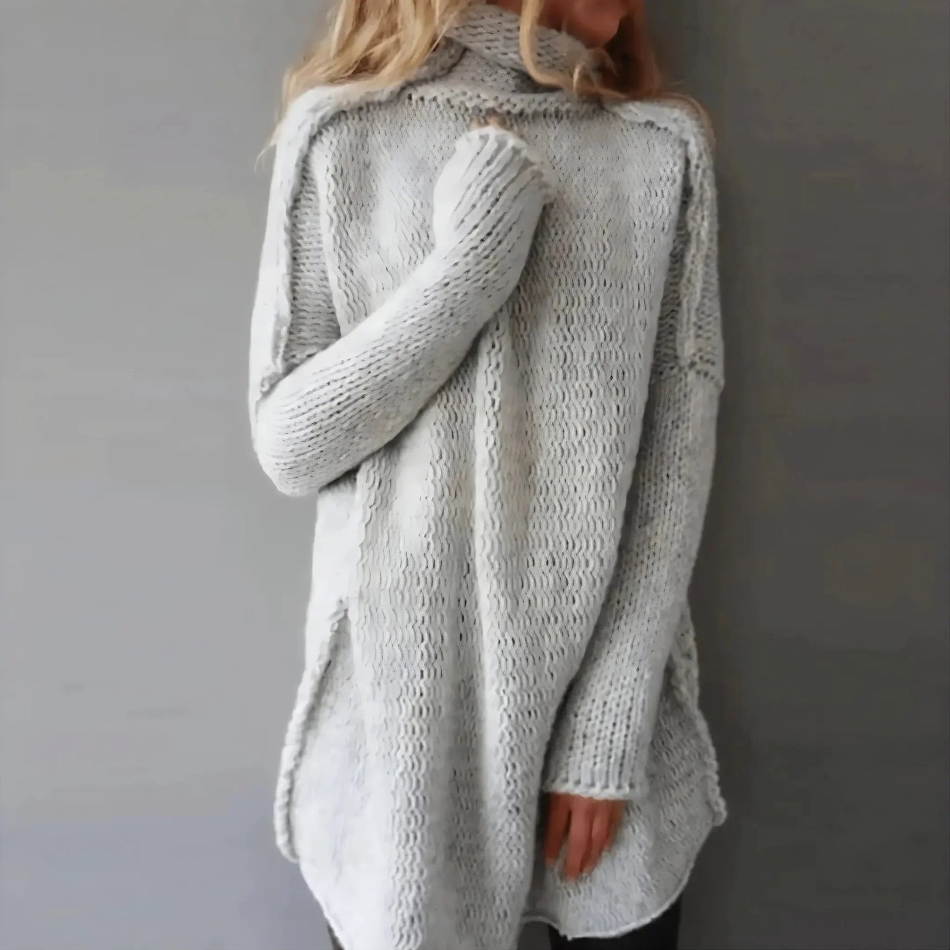 Handgestrickter Kabelpullover Frauen - IdealeKleiden