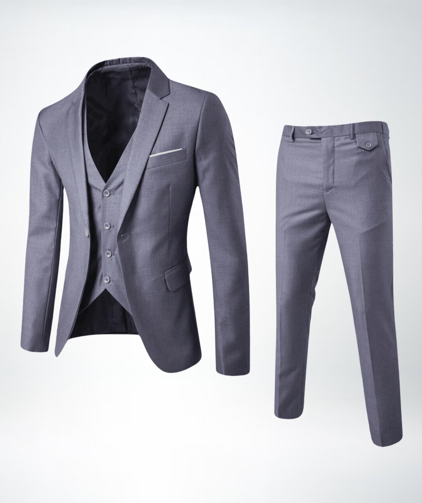 Elegantes Kleid Slim Fit Wollmischung Reverskragen Dreiteilig