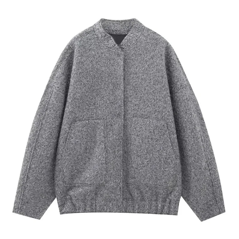 Übergroße Flauschjacke Mit Taschen Damen