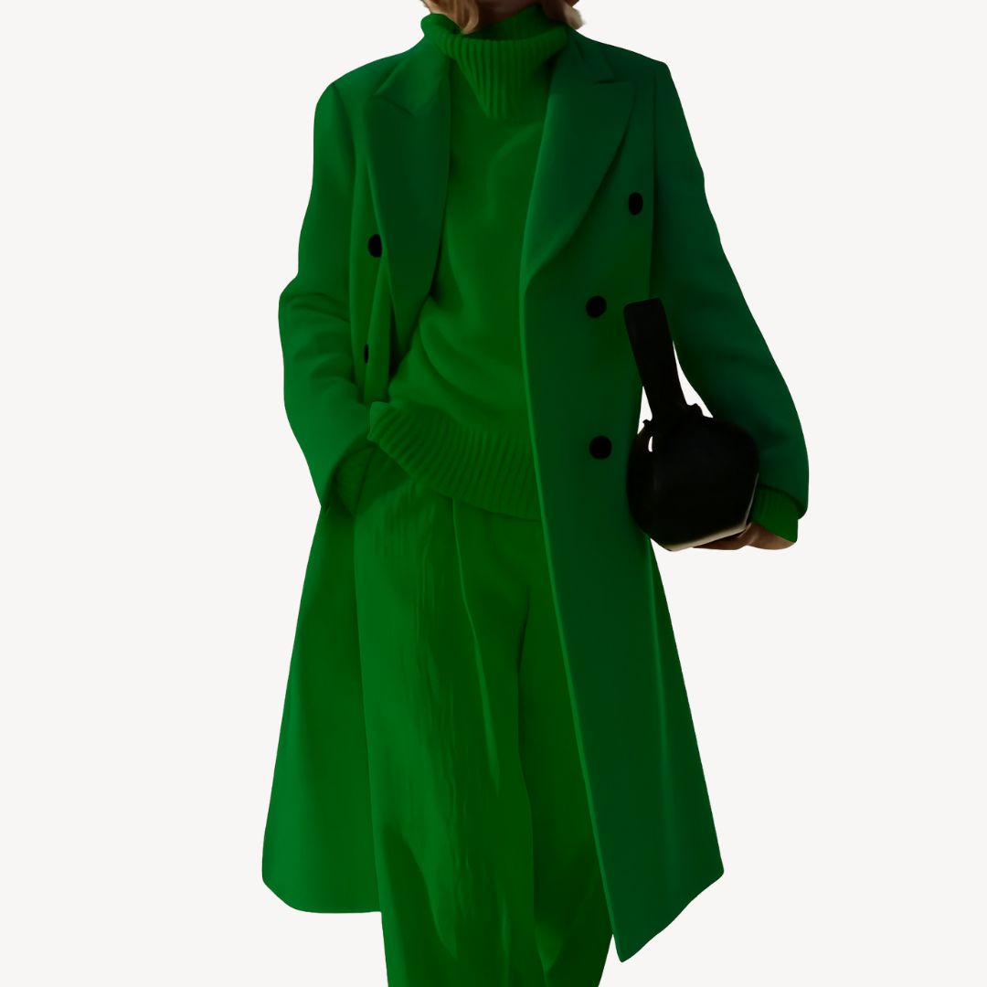 Eleganter Damen Wintermantel Doppelreiher