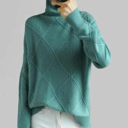 Damen Pullover Rollkragen Bequem Locker