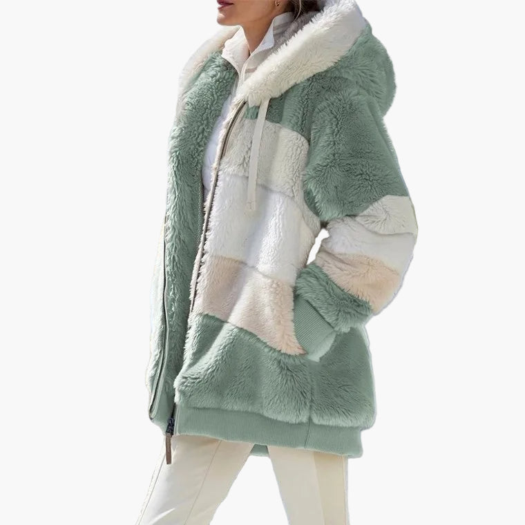 Stylische Winterjacke Streifenmuster