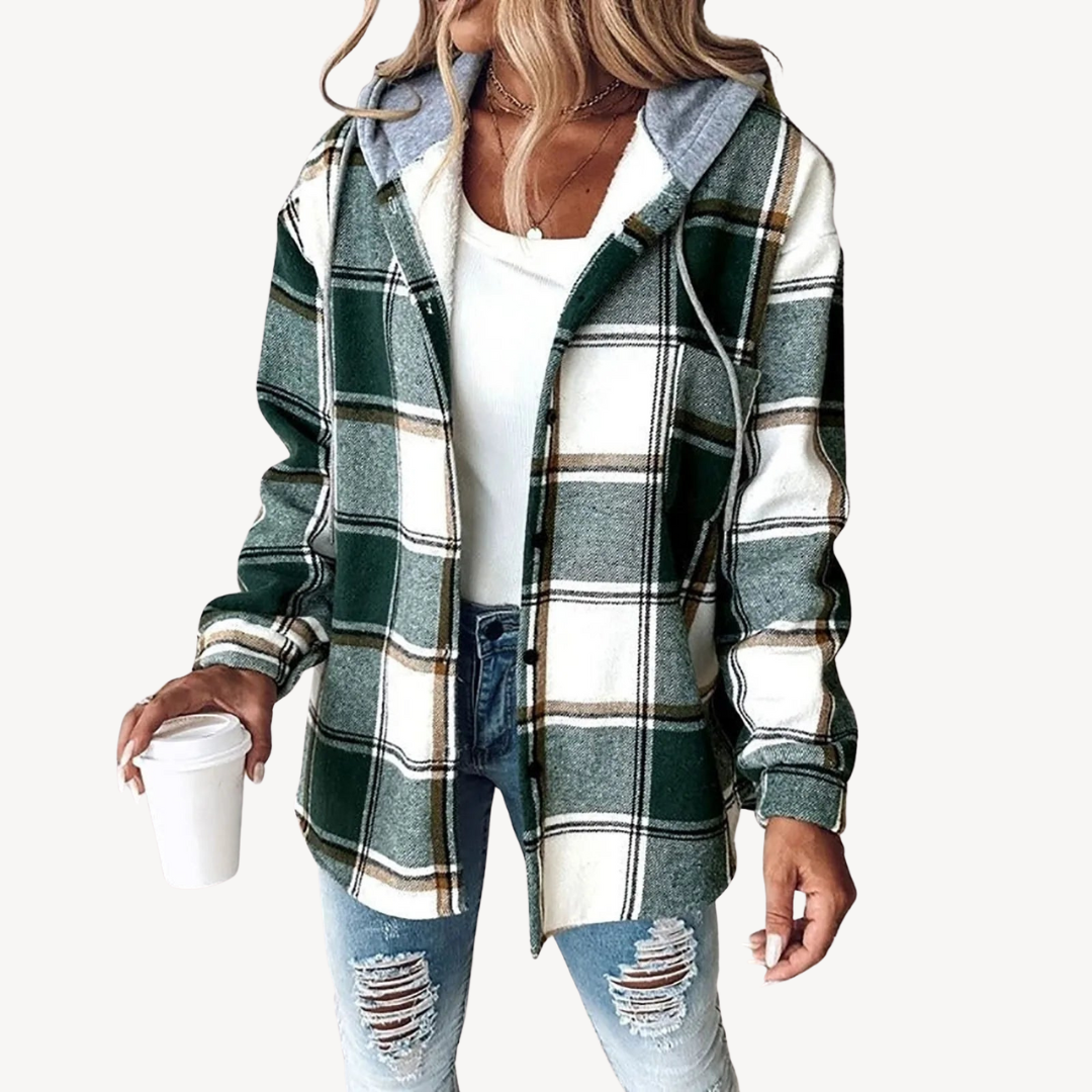 Stylisches Kapuzenjacke Karomuster