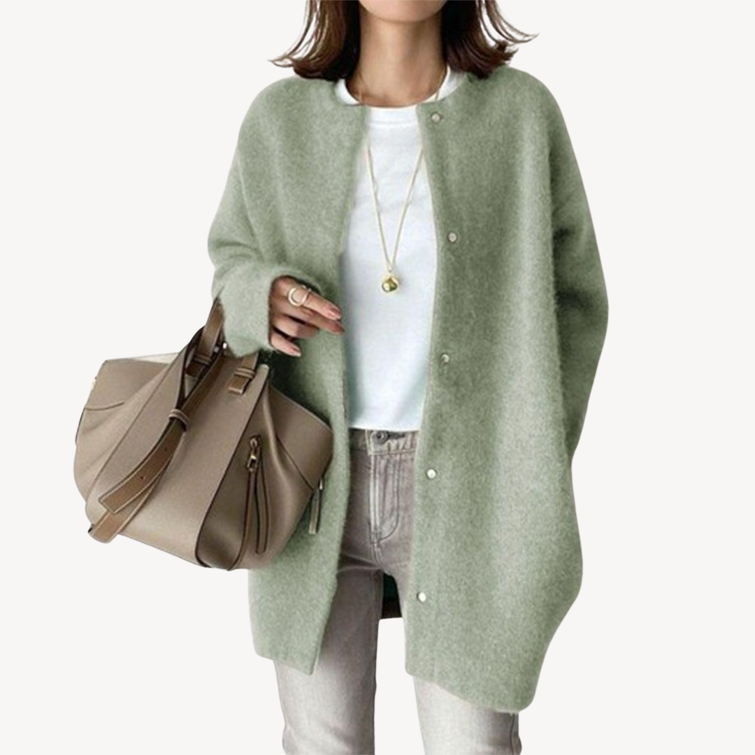 Damen Strickjacke Knopfleiste Elegent