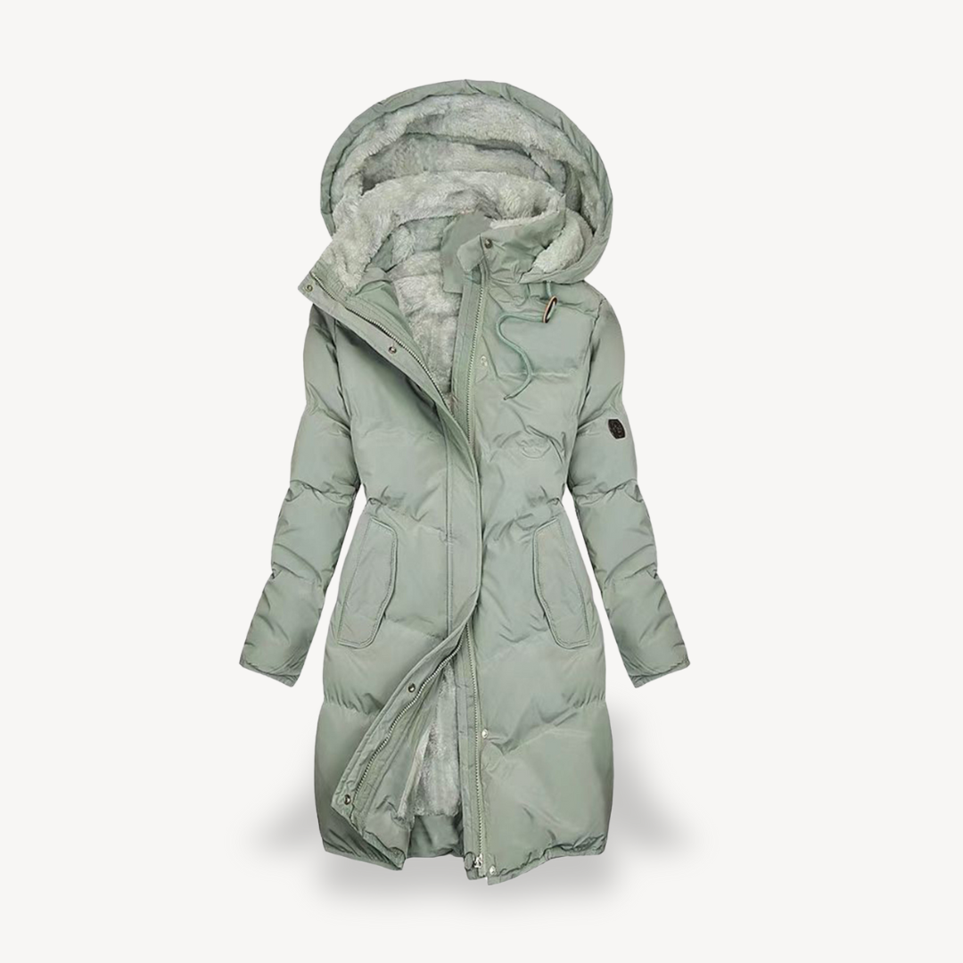 Damen Pufferjacke Warm Kunstpelz gefüttert