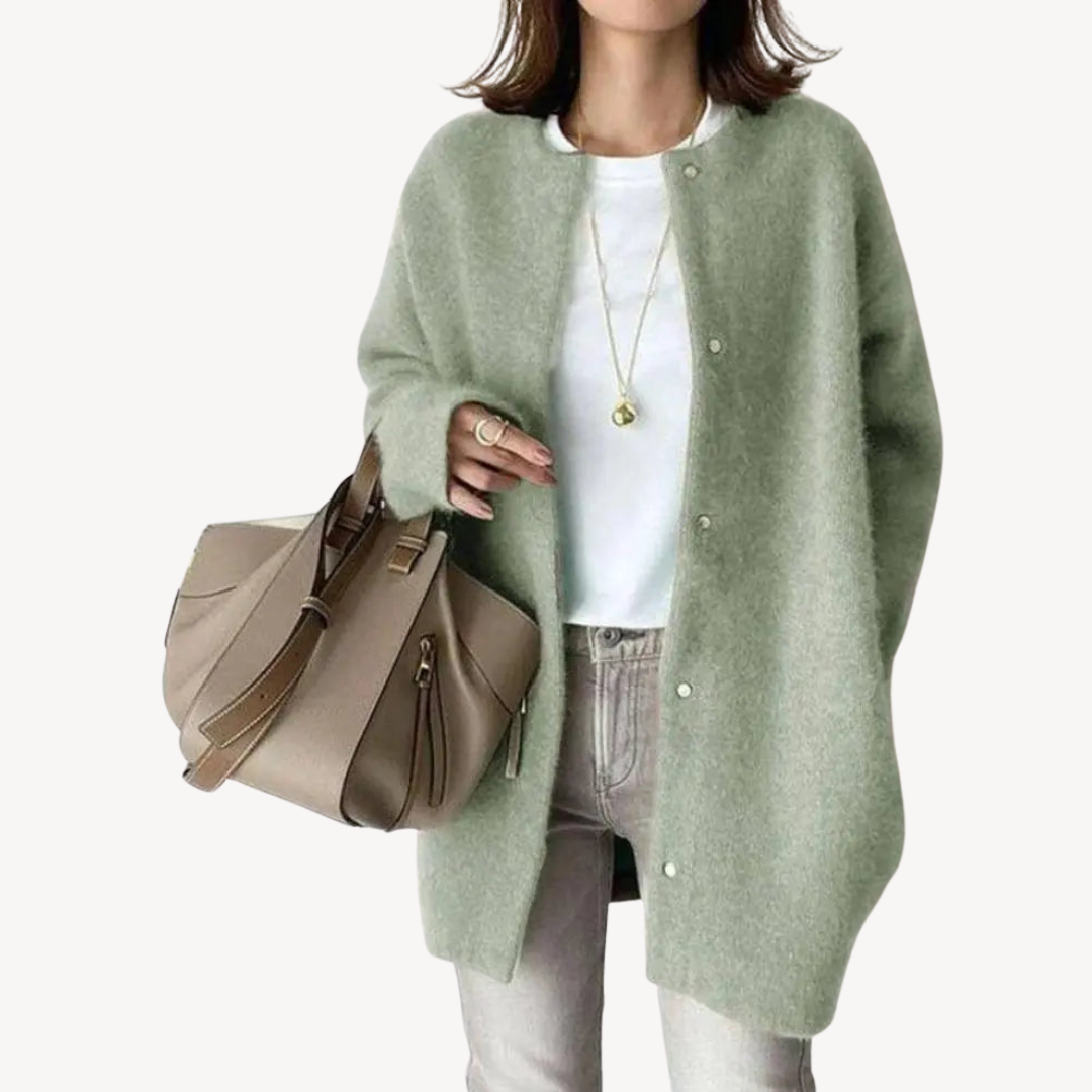 Elegante Damen Cardigan Woll Cardigan mit Knöpfen