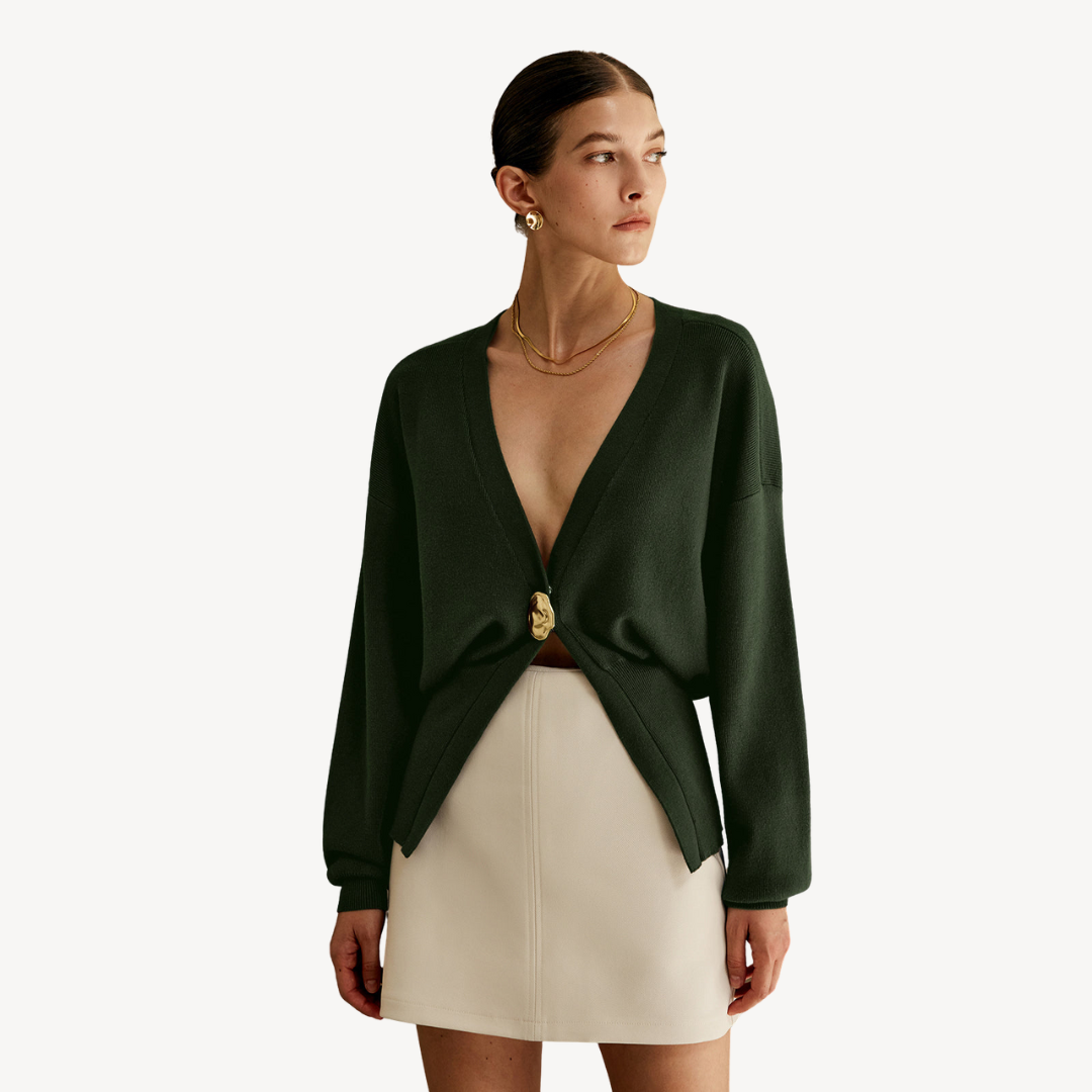 Damen Strickcardigan V-Ausschnitt Modern