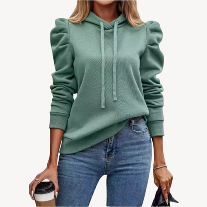Stylische Damenhoodie Mit Puffärmeln