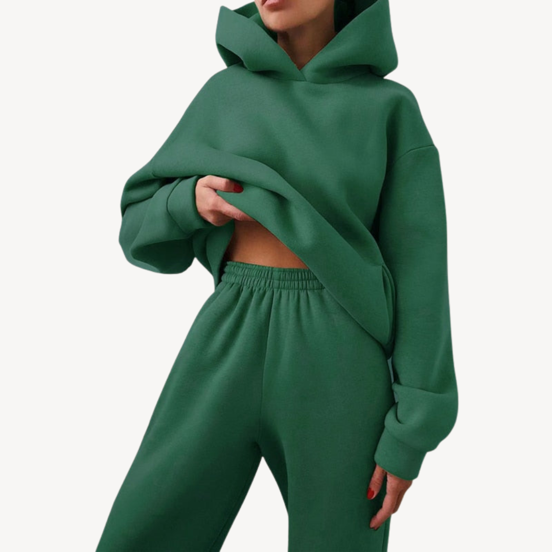 Bequemes Hoodie Jogger Set Damen