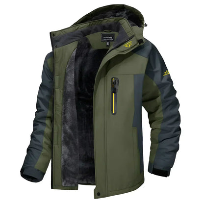Gefütterte Herren Winterjacke mit Kapuze