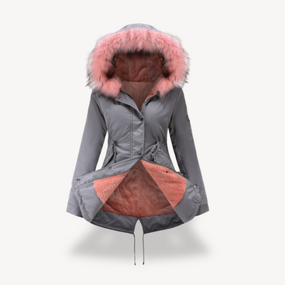 Damen Kunstfell Parka Winterjacke