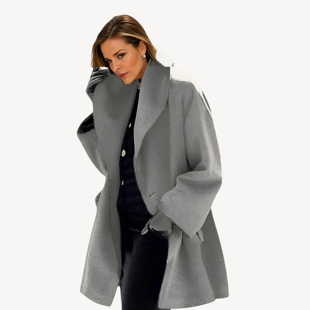 Damen Wollmantel Übergröße Eleganz